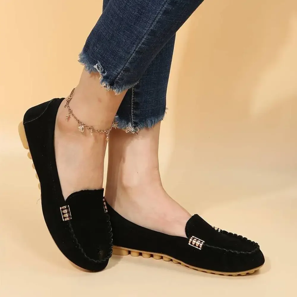 Black Loafer Womens Size 9 Faux Suede Fashion Slippers Bohemian Style